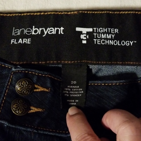 Lane Bryant Size 20 Flare Blue Jeans Tummy Tech - Picture 2 of 5